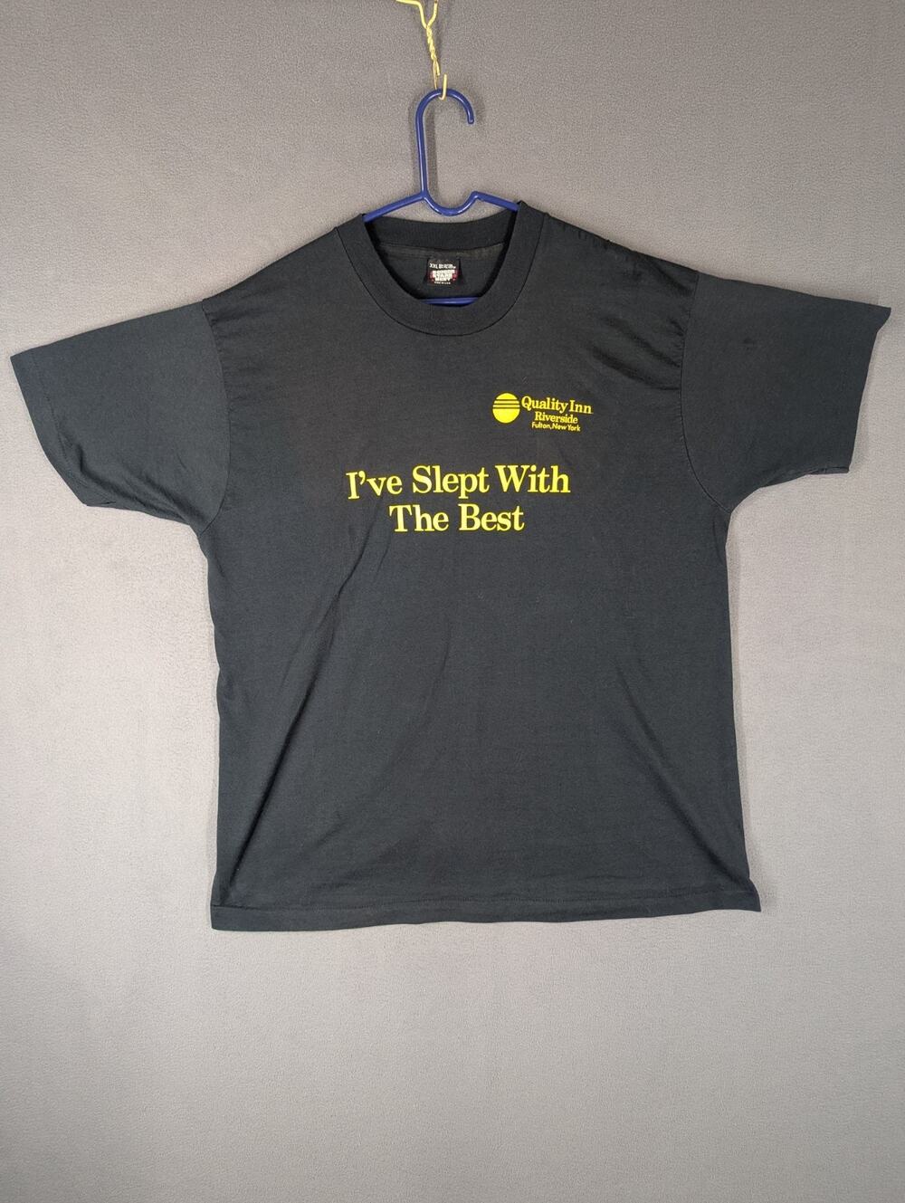 Screen Stars Best Quality Inn T-shirt Black XXL "I've Slept With The Best" 80s